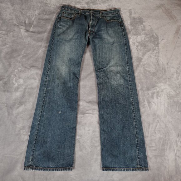 Levis 501 Straight Fit Jeans Mens 34x32 (Fits 34x31) Brooks Brothers Button Fly